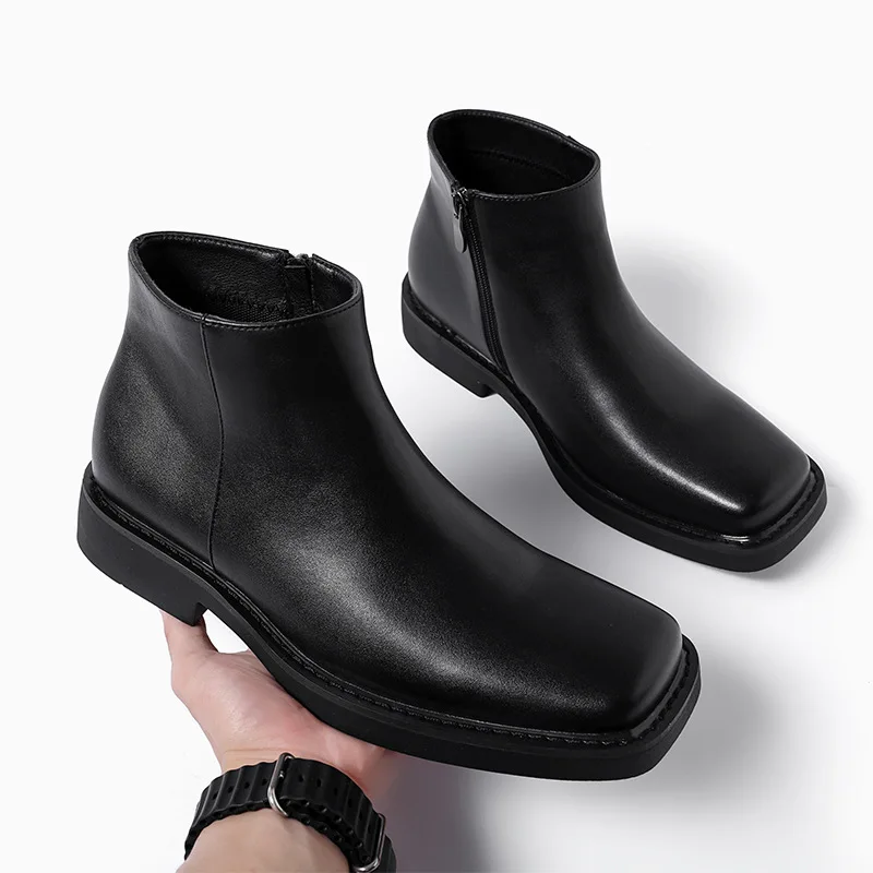 Vintage Fashion Style Men - Black New Fashion Men Casual Leather