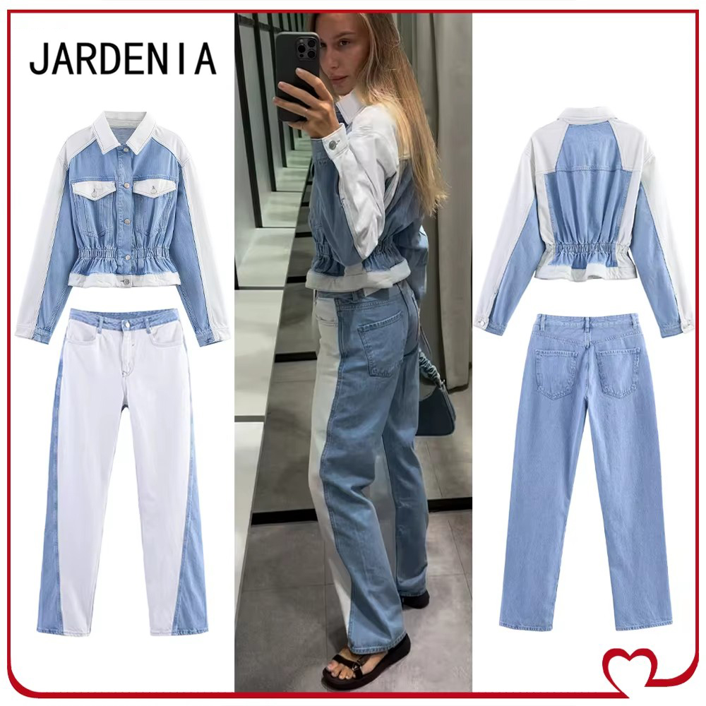 Patchwork Jean Jacket - Casual Cowgirl Co-ord Sets Stylish Denim