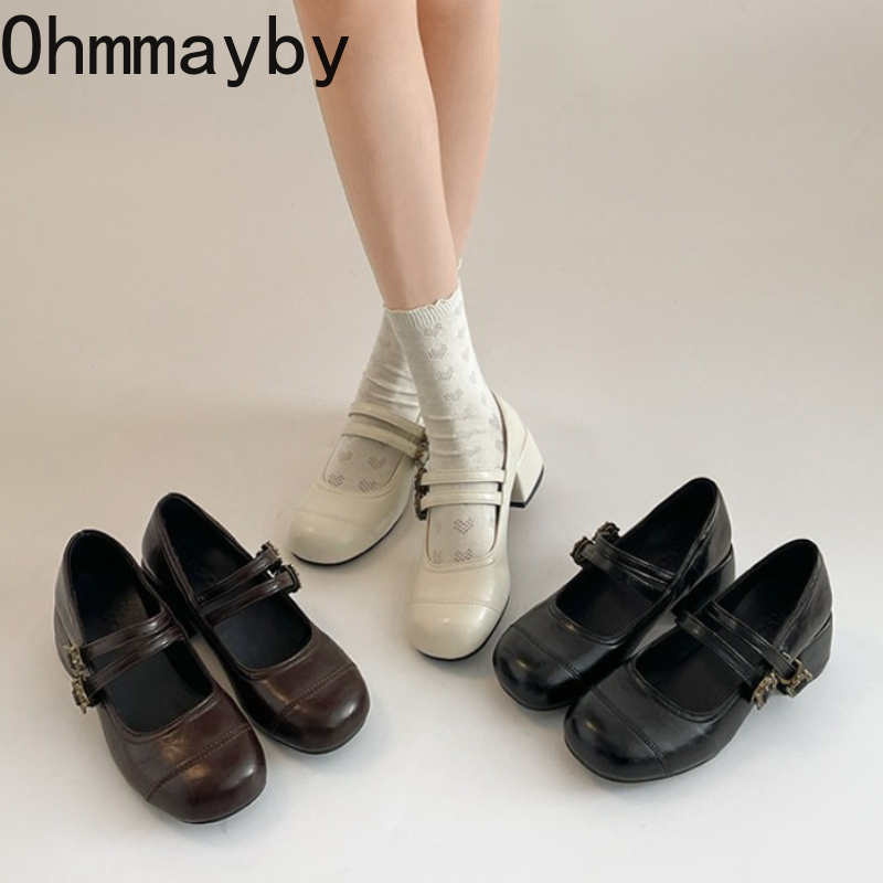 Vintage Fashion Women Dresses - Vintage Thick Heel Women Mary Jane