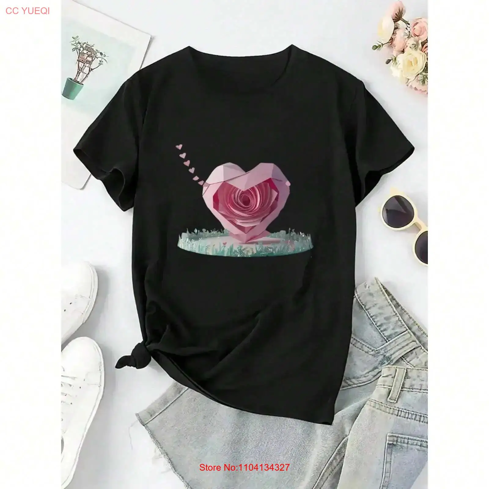 Vintage Fashion Patterns - creative origami flower heart pattern printed
