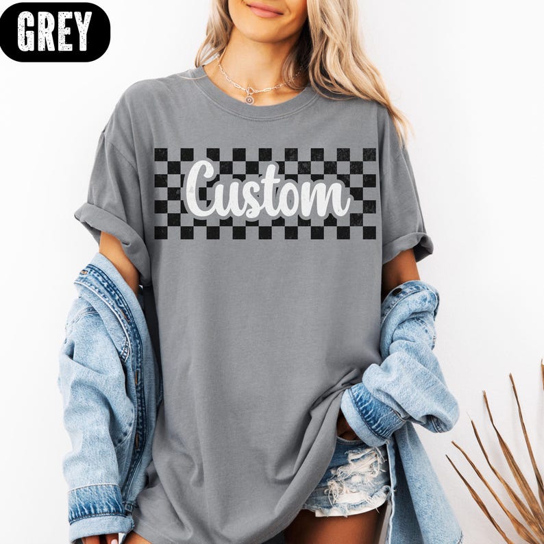 Vintage Fashion Patterns - Vintage Distressed T Shirt Custom Plaid