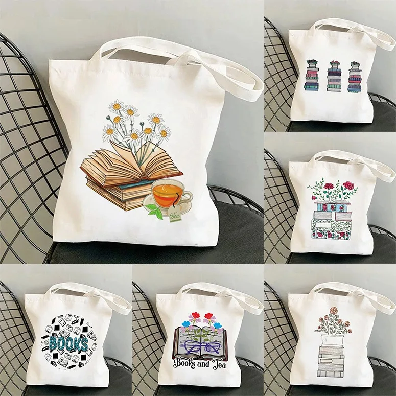 Vintage Fashion Patterns - Book Floral Pattern Canvas Tote Bag