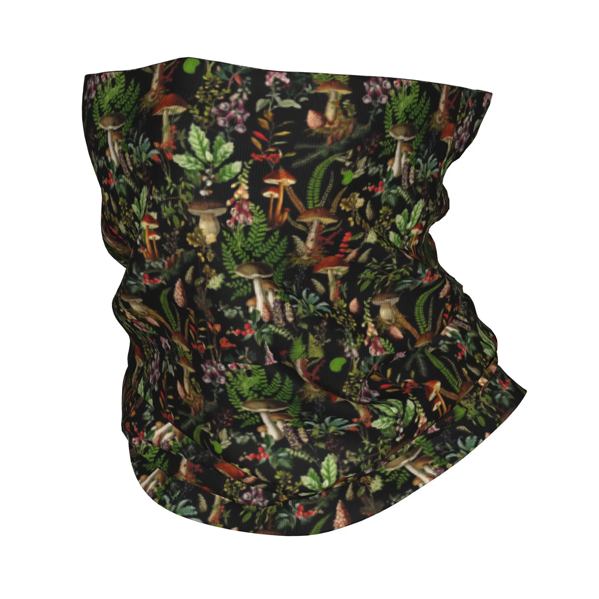 Vintage Fashion Patterns - Vintage Midnight Mushrooms Forest Pattern Black