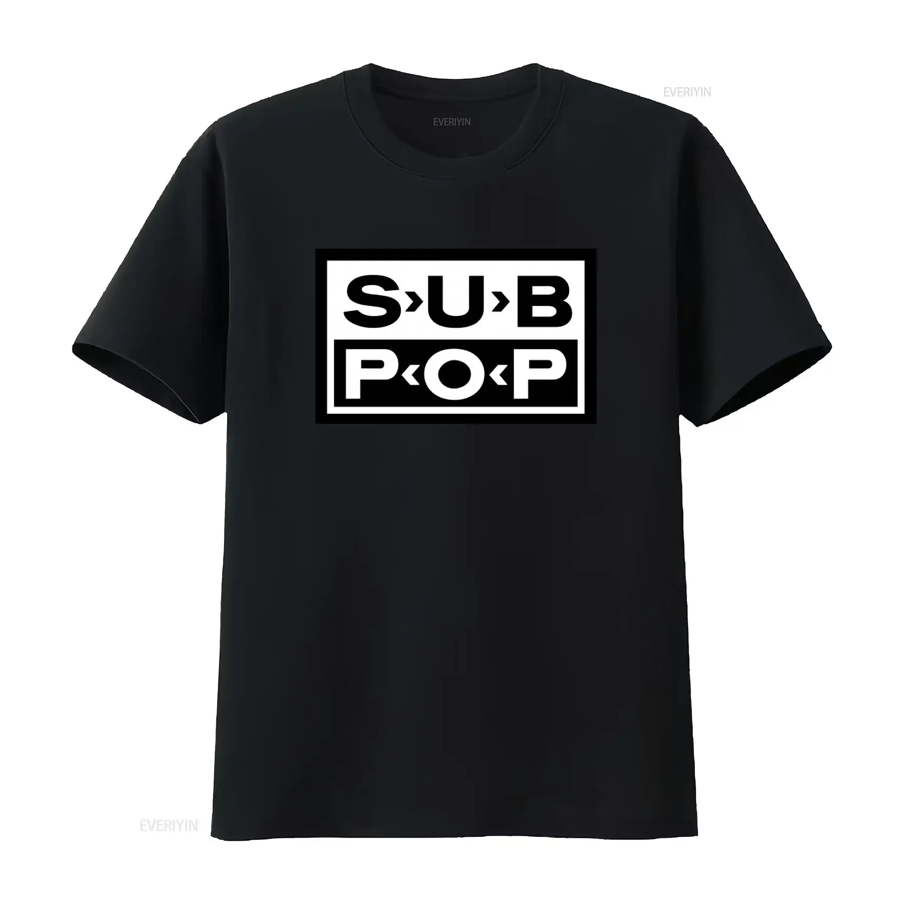 Sub Pop Logo T Shirt Black wit - đánh giá và giá Vintage Fashion Logos
