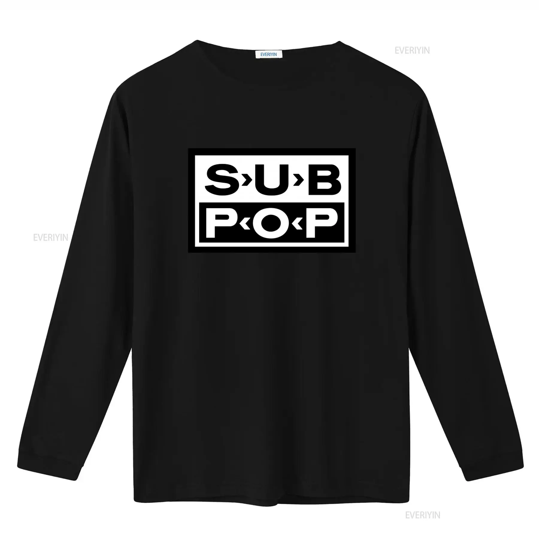 Sub Pop Logo T Shirt Black wit - đánh giá và giá Vintage Fashion Logos
