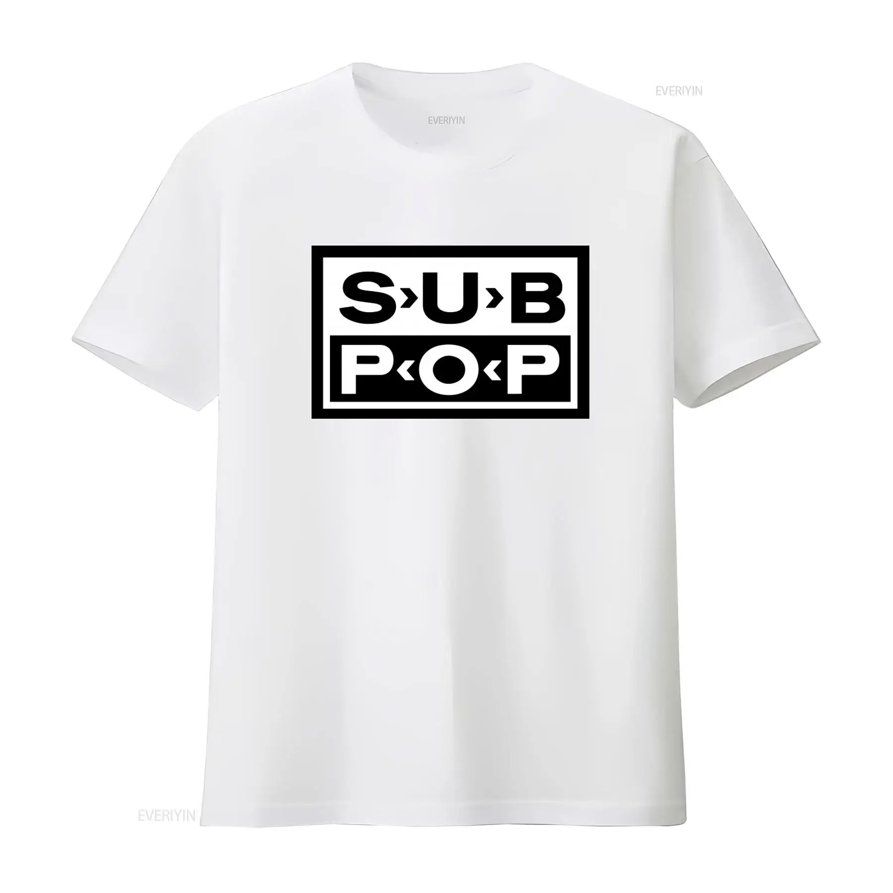 Sub Pop Logo T Shirt Black wit - đánh giá và giá Vintage Fashion Logos