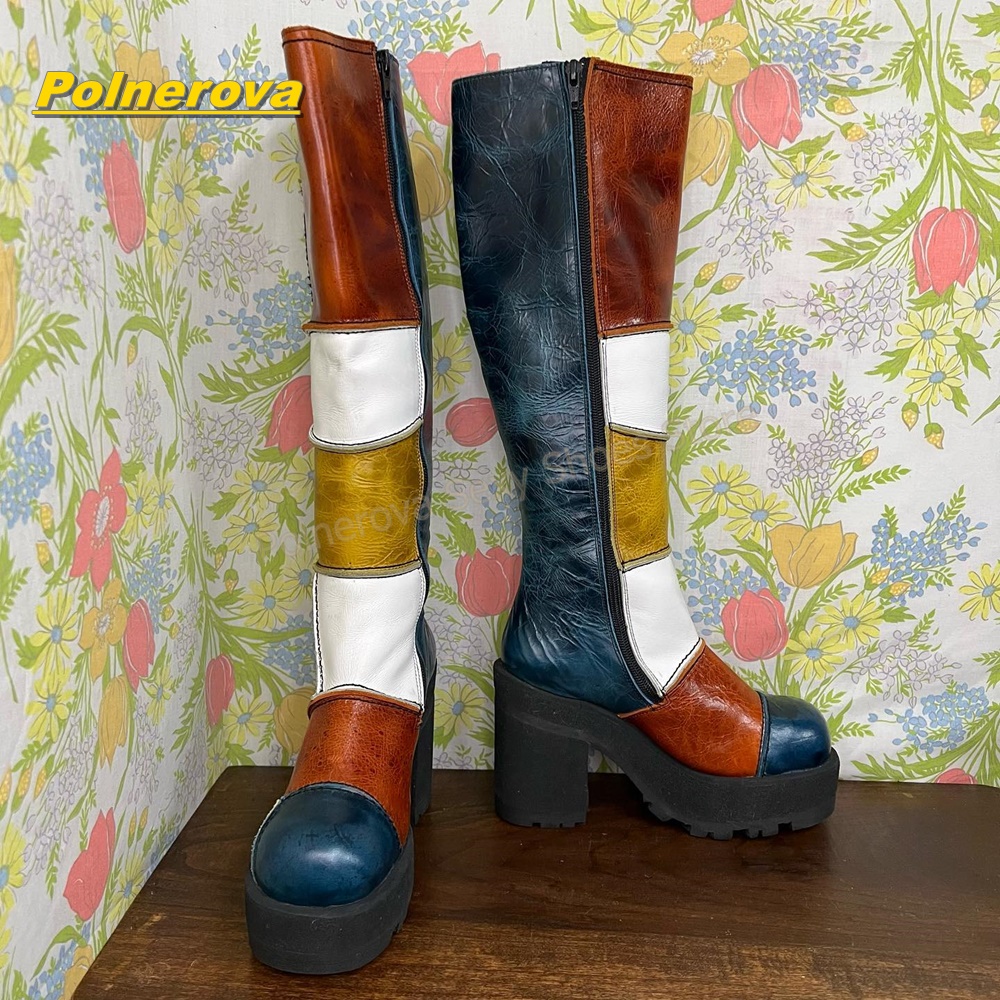 Women Retro Patchwork Leather  - đánh giá và giá Vintage Y2K