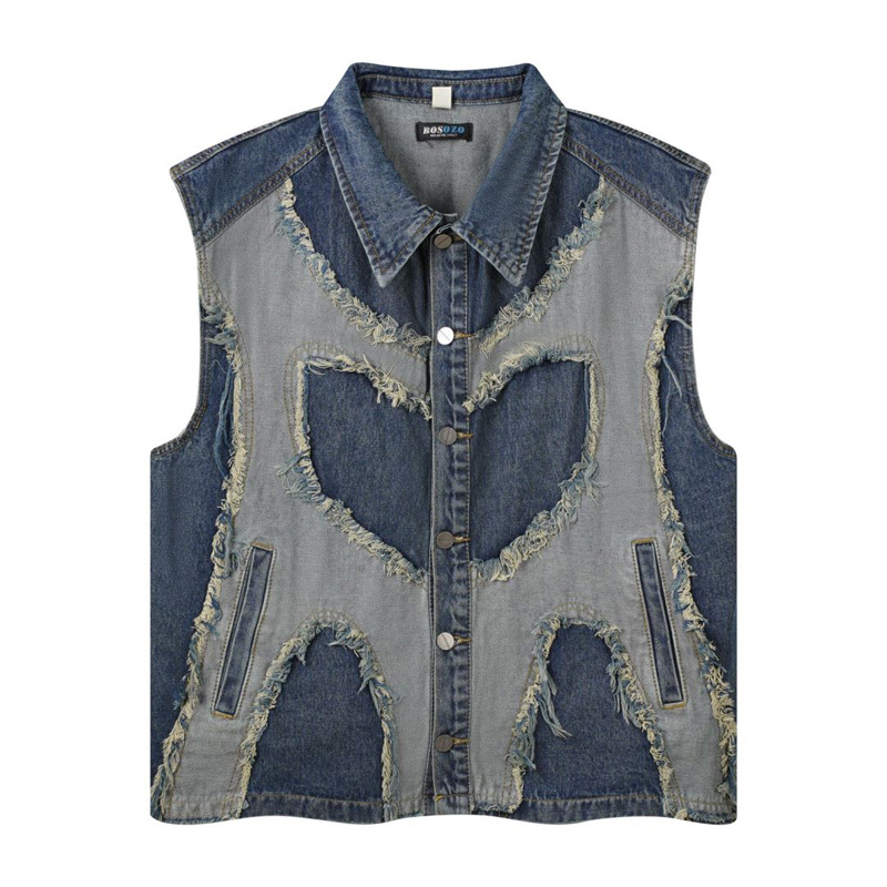 European and American mens Lap - đánh giá và giá Patchwork Jean Jacket