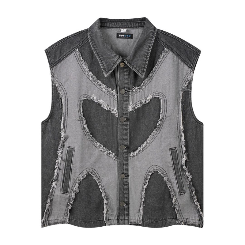 European and American mens Lap - đánh giá và giá Patchwork Jean Jacket