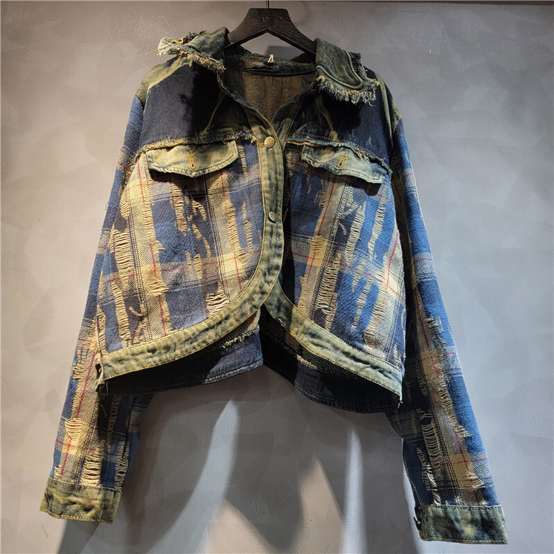 WTHT Fashion Women's Irregular - đánh giá và giá Patchwork Jean Jacket