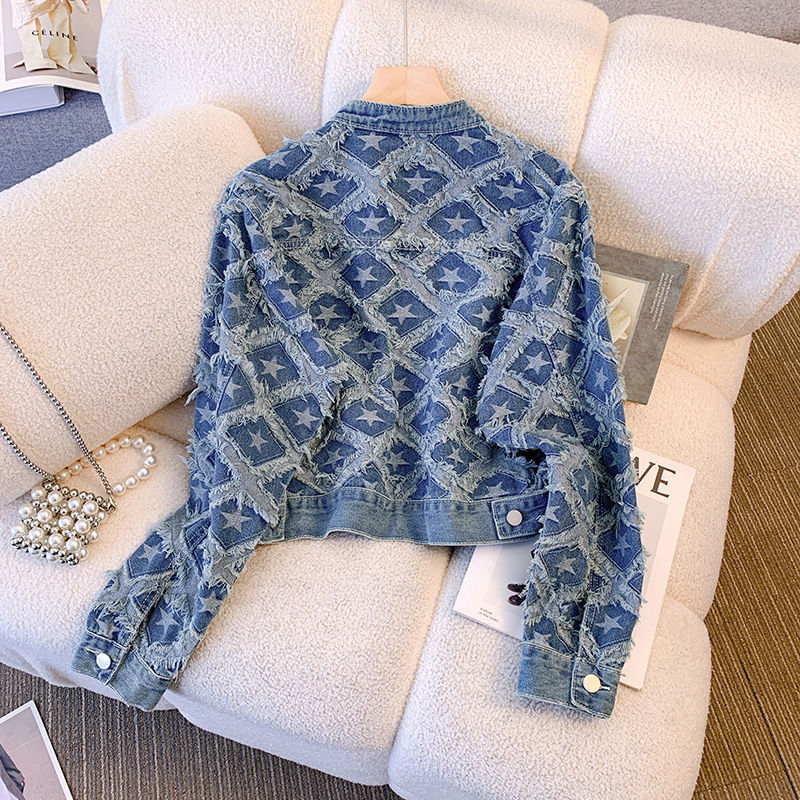 Coat Women Denim Coats Round N - đánh giá và giá Patchwork Jean Jacket