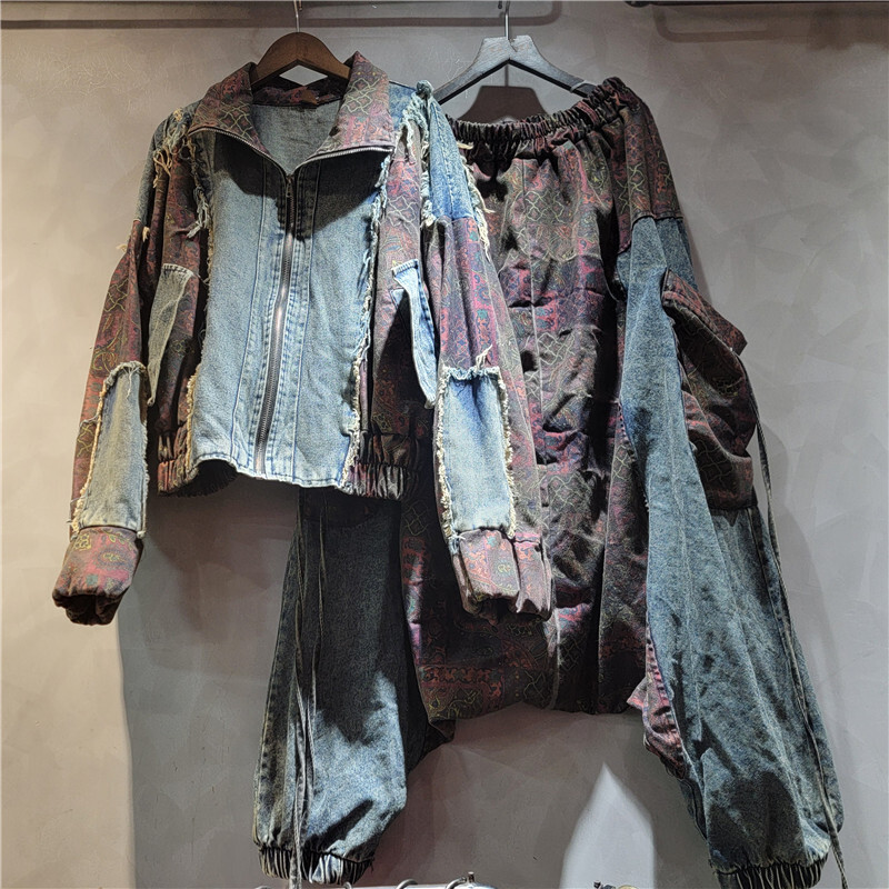 WTHT Vintage Trendy Women's Pa - đánh giá và giá Patchwork Jean Jacket