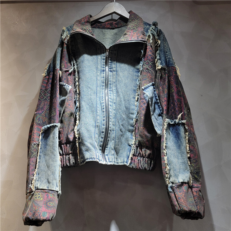 WTHT Vintage Trendy Women's Pa - đánh giá và giá Patchwork Jean Jacket