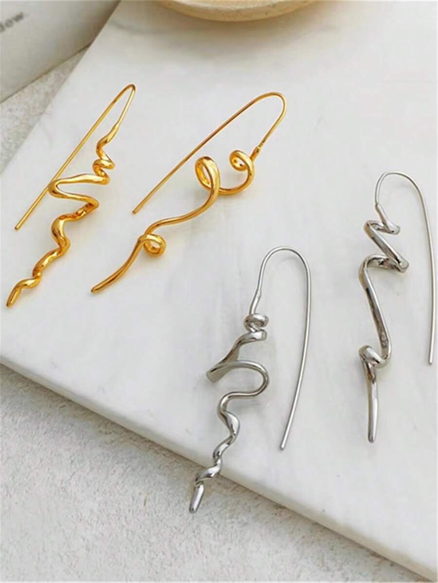 1 Pair Old Money Wavy Retro Ea - đánh giá và giá Vintage Fashion Old Money