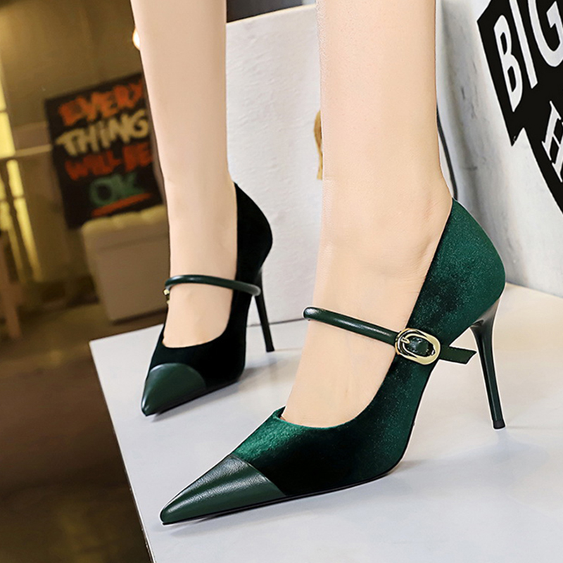 Women Vintage Green Suede 7cm  - đánh giá và giá Vintage Fashion Women Dresses