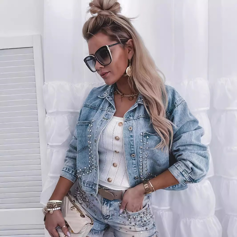Women Denim Coat Jacket Short  - đánh giá và giá Patchwork Jean Jacket
