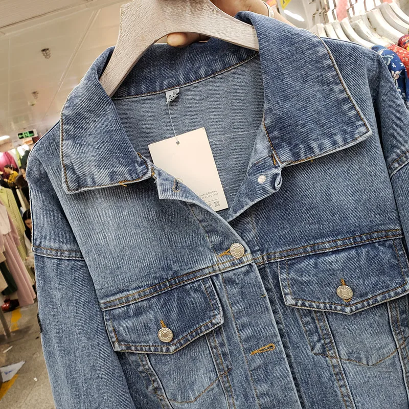 Vintage Blue Embroidery Sequin - đánh giá và giá Patchwork Jean Jacket
